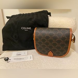 Celine Folco Medium Bag in Triomphe Canvas